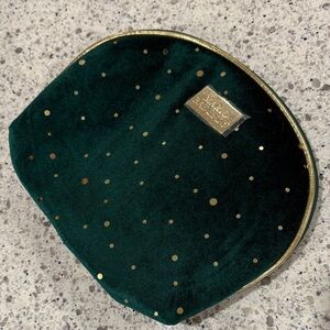 Mario Badescu Green Velvet Pouch with Gold Accents